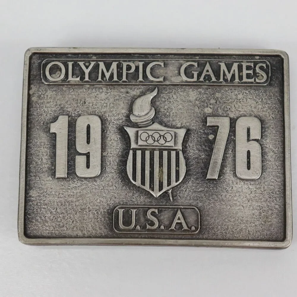 1976 Olympic Games Vintage Belt Buckle USA Sports Bergamot Brass Works Darien WI